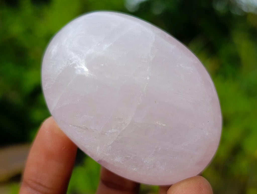 Polished Gemmy Rose Quartz Palm Stones x 35 From Madagascar - Toprock Gemstones and Minerals 