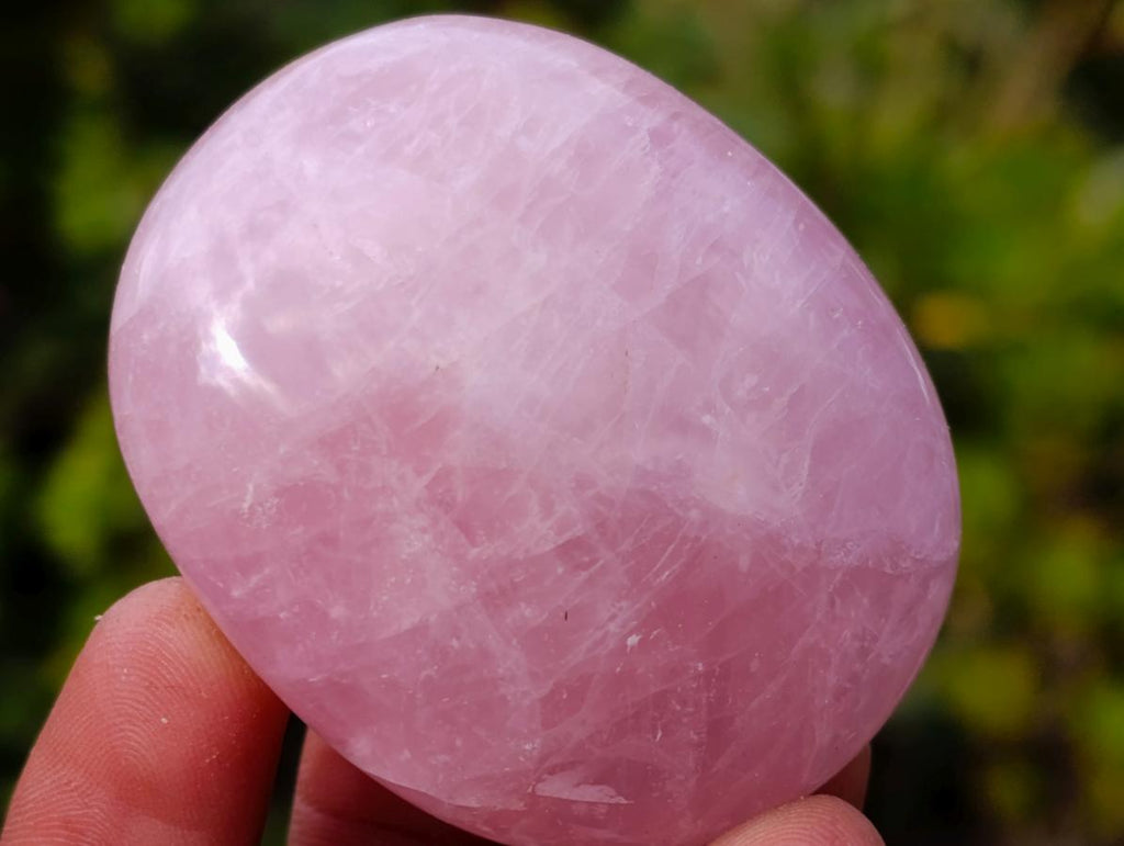 Polished Gemmy Rose Quartz Palm Stones x 35 From Madagascar - Toprock Gemstones and Minerals 