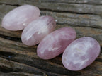 Polished Gemmy Rose Quartz Palm Stones x 35 From Madagascar - Toprock Gemstones and Minerals 