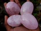 Polished Gemmy Rose Quartz Palm Stones x 35 From Madagascar - Toprock Gemstones and Minerals 