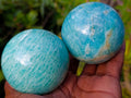 Polished Amazonite Spheres x 6 From Madagascar - Toprock Gemstones and Minerals 