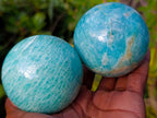 Polished Amazonite Spheres x 6 From Madagascar - Toprock Gemstones and Minerals 
