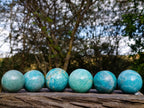 Polished Amazonite Spheres x 6 From Madagascar - Toprock Gemstones and Minerals 