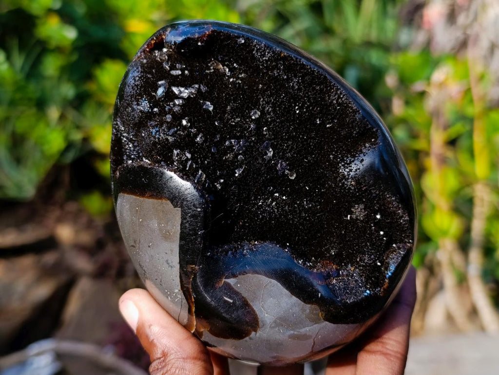 Polished Septerye Sauvage "Dragons Egg" Geodes x 2 From Mahajanga, Madagascar - Toprock Gemstones and Minerals 