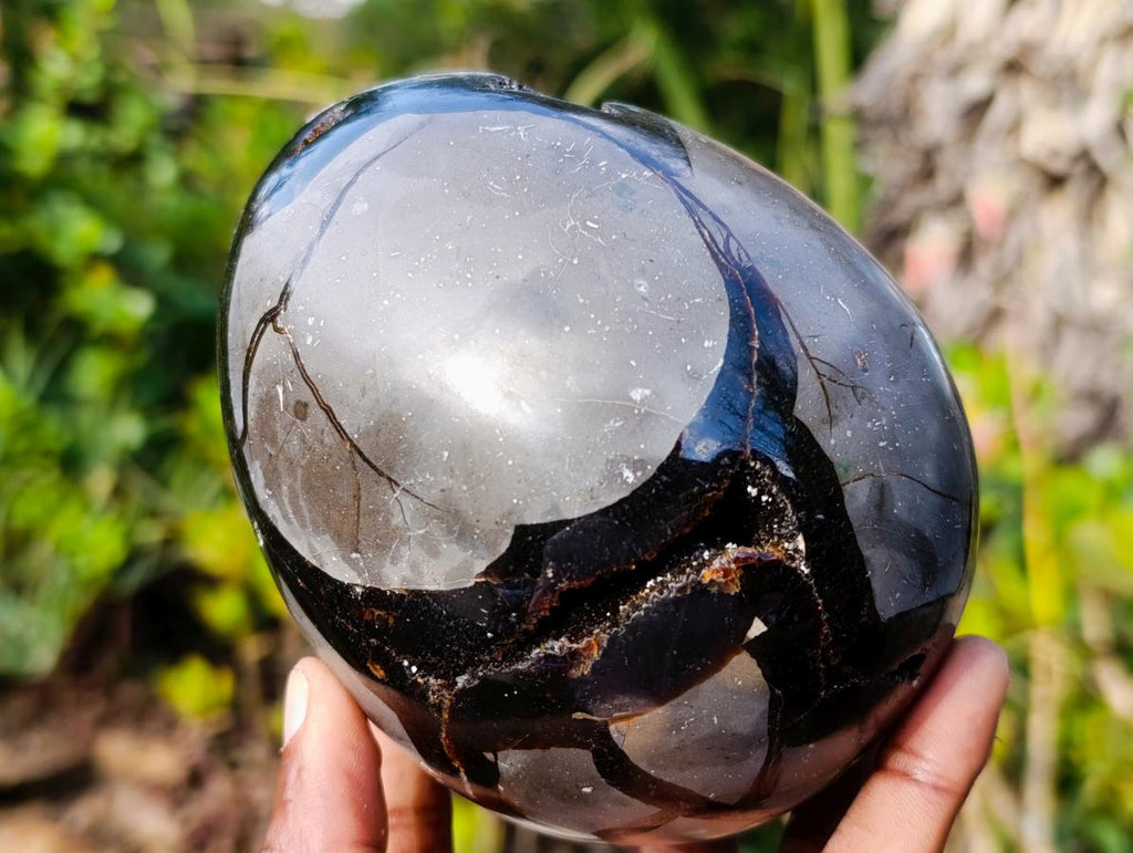 Polished Septerye Sauvage "Dragons Egg" Geodes x 2 From Mahajanga, Madagascar - Toprock Gemstones and Minerals 