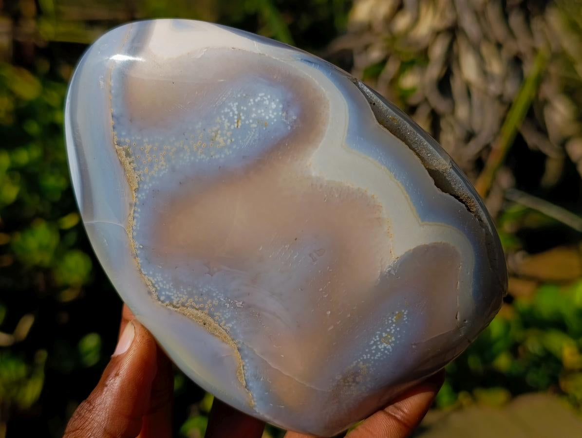 Polished Banded Agate Standing Display Pieces x 3 From Madagascar - Toprock Gemstones and Minerals 