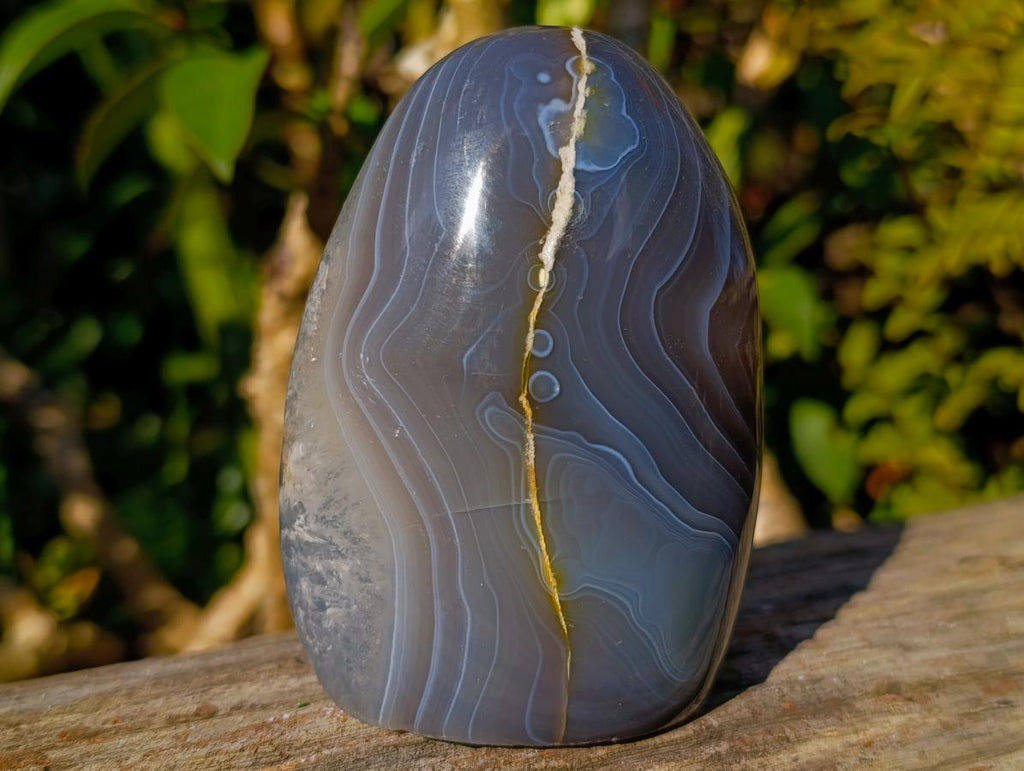 Polished Banded Agate Standing Display Pieces x 3 From Madagascar - Toprock Gemstones and Minerals 