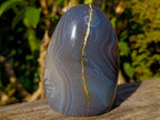 Polished Banded Agate Standing Display Pieces x 3 From Madagascar - Toprock Gemstones and Minerals 