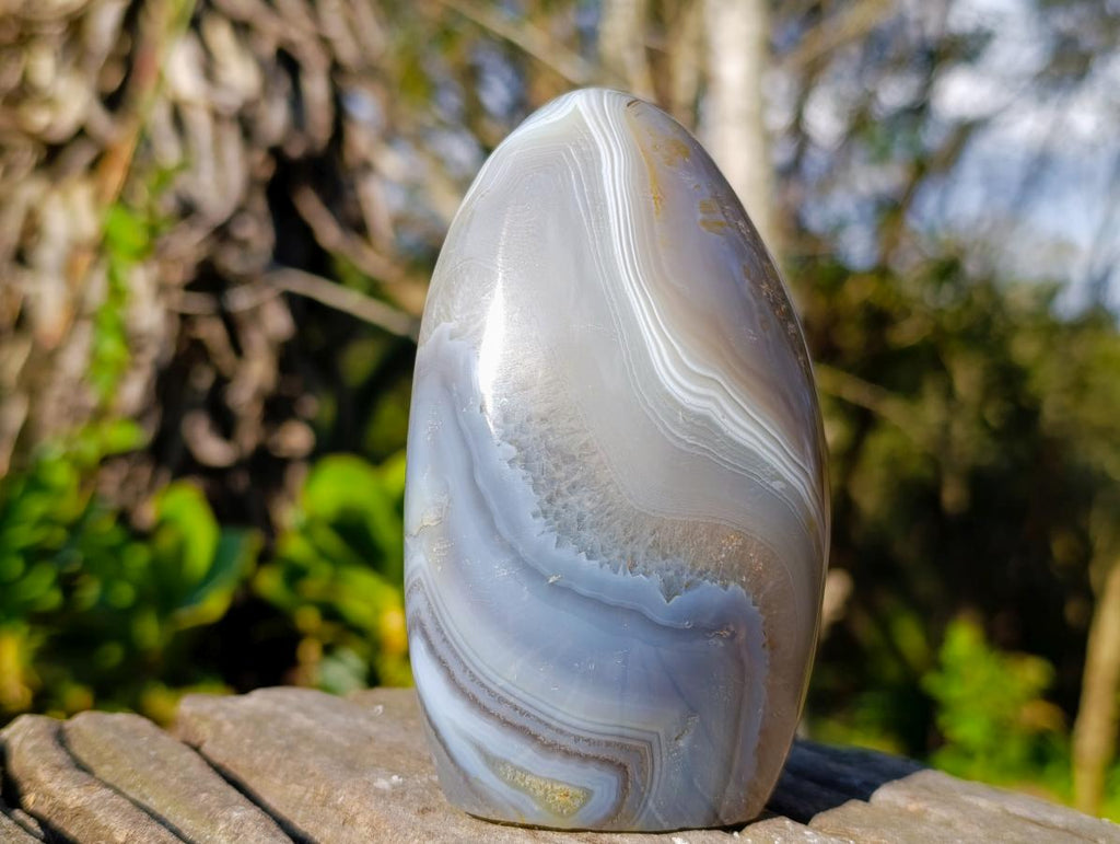 Polished Banded Agate Standing Display Pieces x 3 From Madagascar - Toprock Gemstones and Minerals 