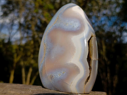 Polished Banded Agate Standing Display Pieces x 3 From Madagascar - Toprock Gemstones and Minerals 