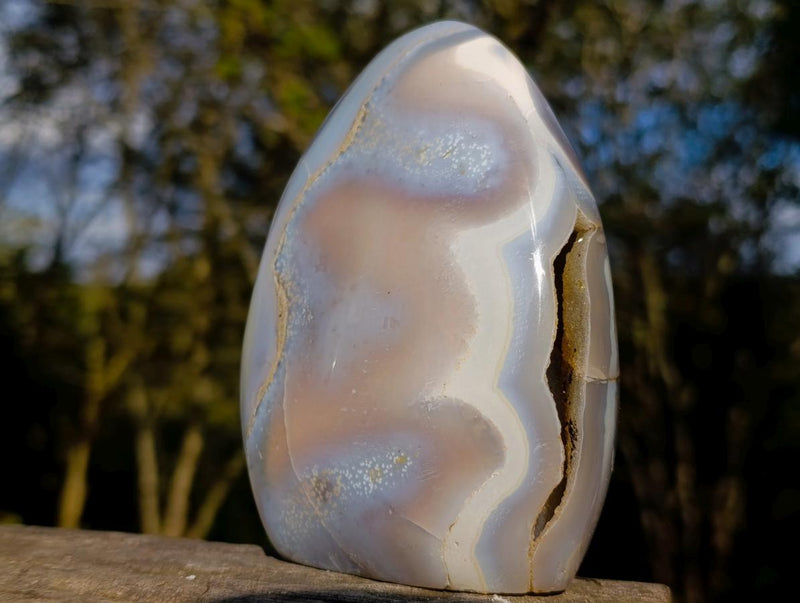 Polished Banded Agate Standing Display Pieces x 3 From Madagascar - Toprock Gemstones and Minerals 