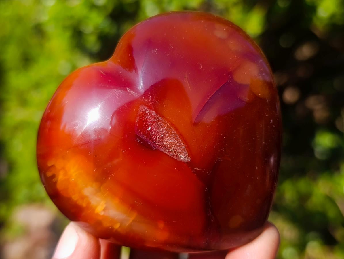 Polished Carnelian Agate Gemstone Hearts x 12 From Madagascar - Toprock Gemstones and Minerals 