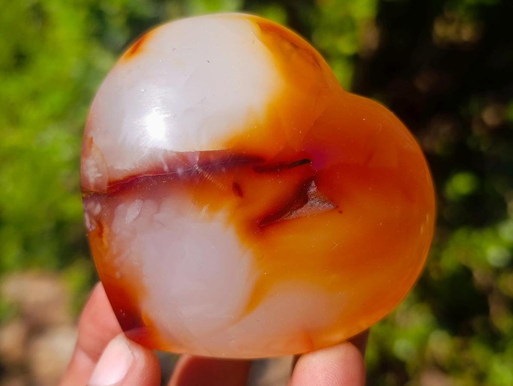 Polished Carnelian Agate Gemstone Hearts x 12 From Madagascar - Toprock Gemstones and Minerals 