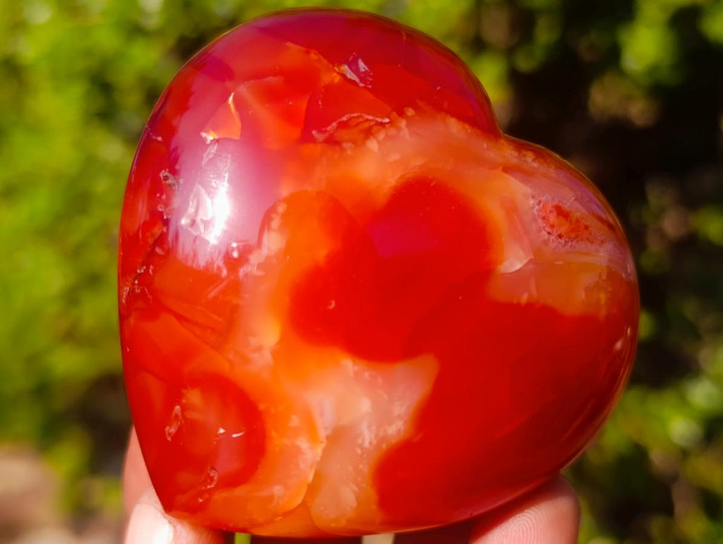 Polished Carnelian Agate Gemstone Hearts x 12 From Madagascar - Toprock Gemstones and Minerals 