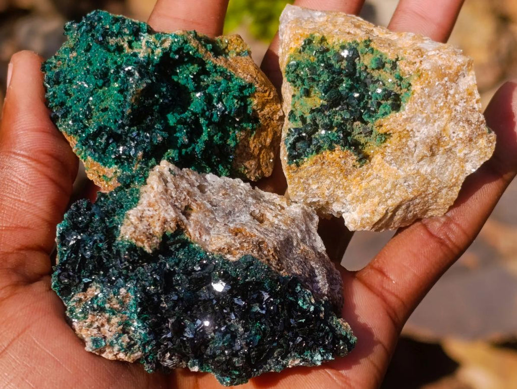 Natural Crystalline Malachite Specimens x 12 From Tenke Fungurume, Congo - Toprock Gemstones and Minerals 