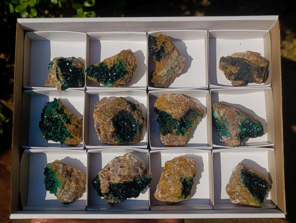 Natural Crystalline Malachite Specimens x 12 From Tenke Fungurume, Congo - Toprock Gemstones and Minerals 