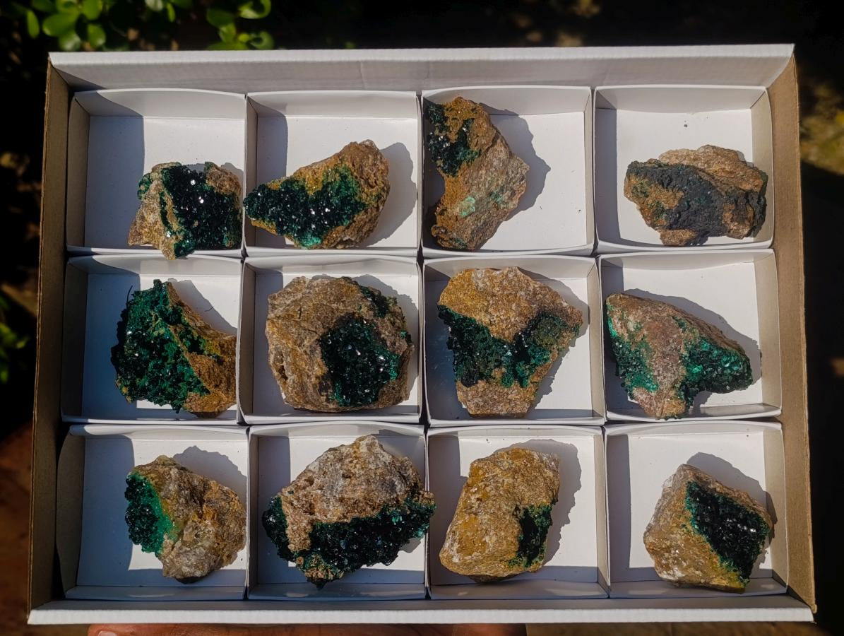 Natural Crystalline Malachite Specimens x 12 From Tenke Fungurume, Congo - Toprock Gemstones and Minerals 