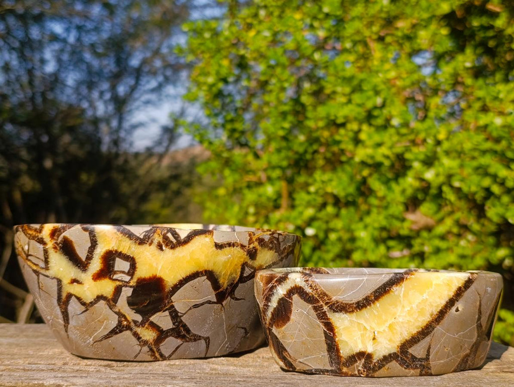 Polished Septerye Bowls x 2 From Mahajanga, Madagascar - Toprock Gemstones and Minerals 