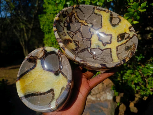Polished Septerye Bowls x 2 From Mahajanga, Madagascar - Toprock Gemstones and Minerals 