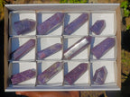 Polished Lepidolite with Pink Rubellite Tourmaline Display Crystals x 12 From Ambatondrazaka, Madagascar - Toprock Gemstones and Minerals 