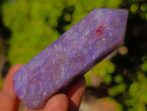 Polished Lepidolite with Pink Rubellite Tourmaline Display Crystals x 12 From Ambatondrazaka, Madagascar - Toprock Gemstones and Minerals 