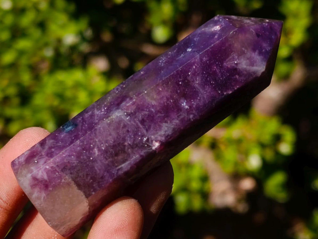 Polished Lepidolite with Pink Rubellite Tourmaline Display Crystals x 12 From Ambatondrazaka, Madagascar - Toprock Gemstones and Minerals 