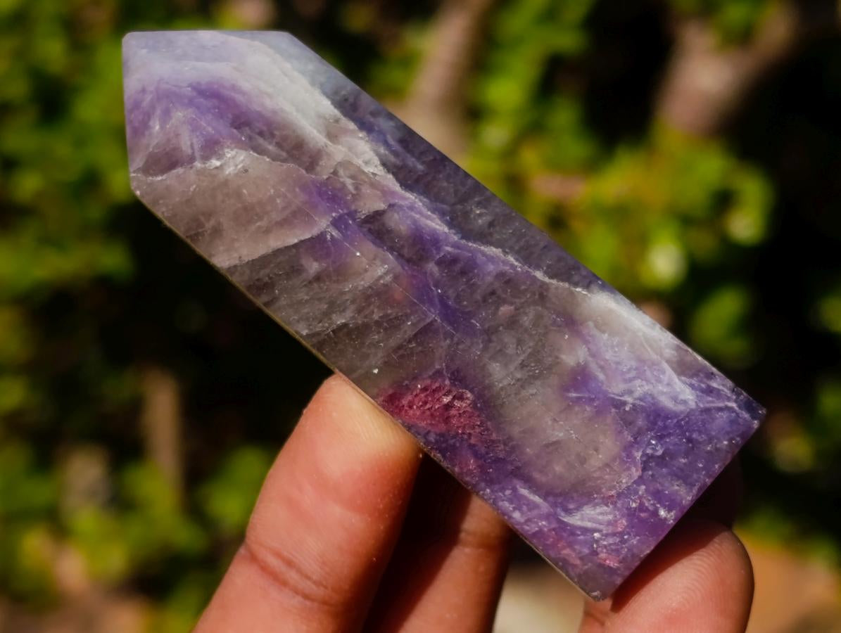 Polished Lepidolite with Pink Rubellite Tourmaline Display Crystals x 12 From Ambatondrazaka, Madagascar - Toprock Gemstones and Minerals 