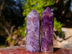 Polished Lepidolite with Pink Rubellite Tourmaline Display Crystals x 12 From Ambatondrazaka, Madagascar - Toprock Gemstones and Minerals 