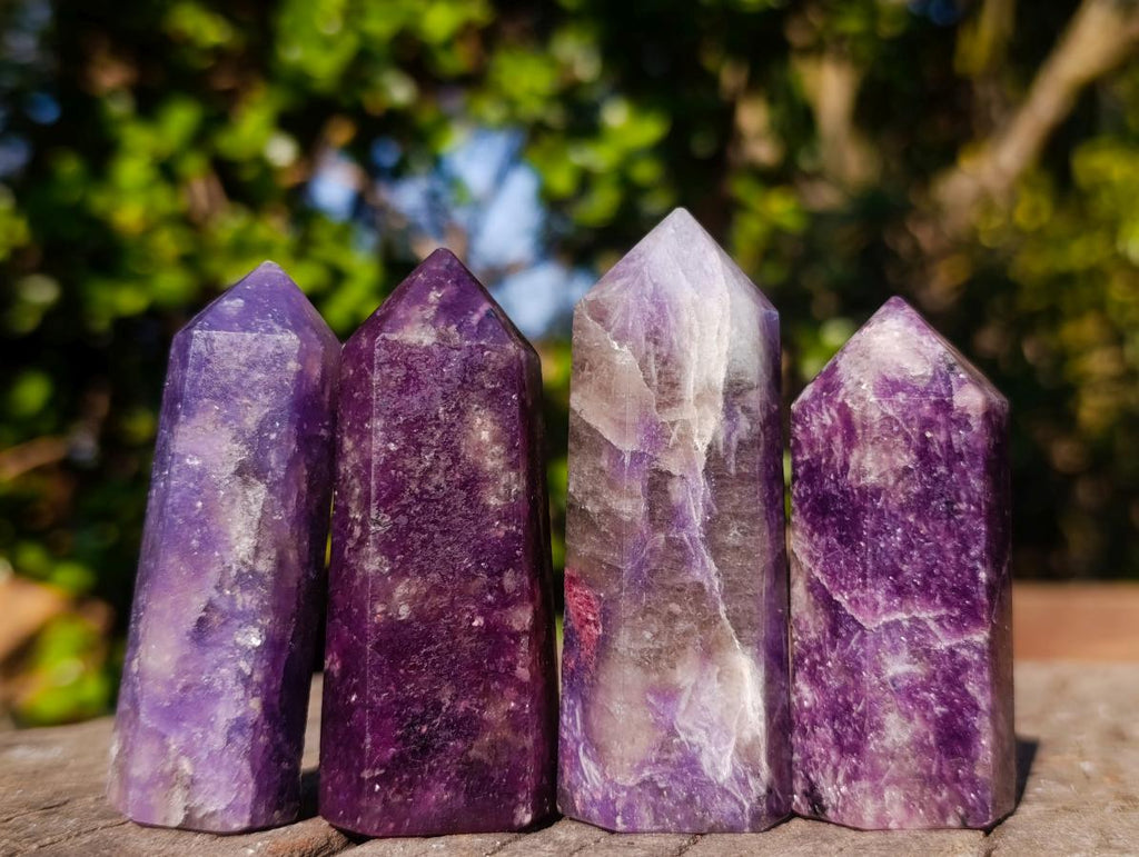 Polished Lepidolite with Pink Rubellite Tourmaline Display Crystals x 12 From Ambatondrazaka, Madagascar - Toprock Gemstones and Minerals 