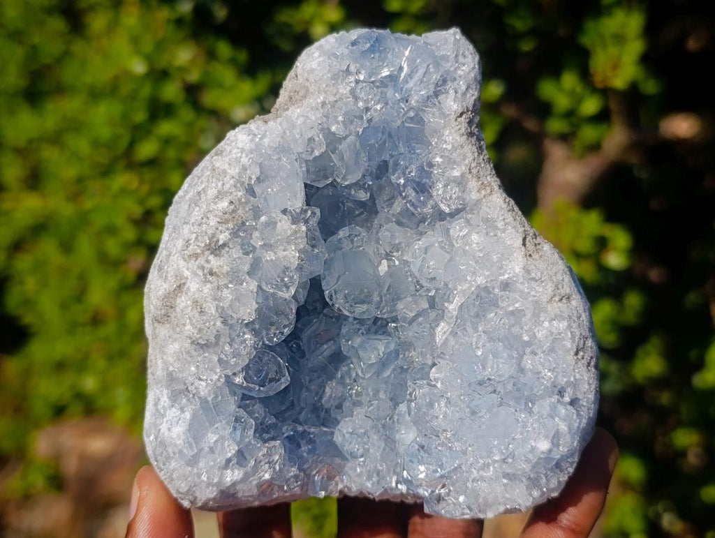 Natural Blue Celestite Geode and Specimen x 2 From Sakoany, Madagascar - Toprock Gemstones and Minerals 