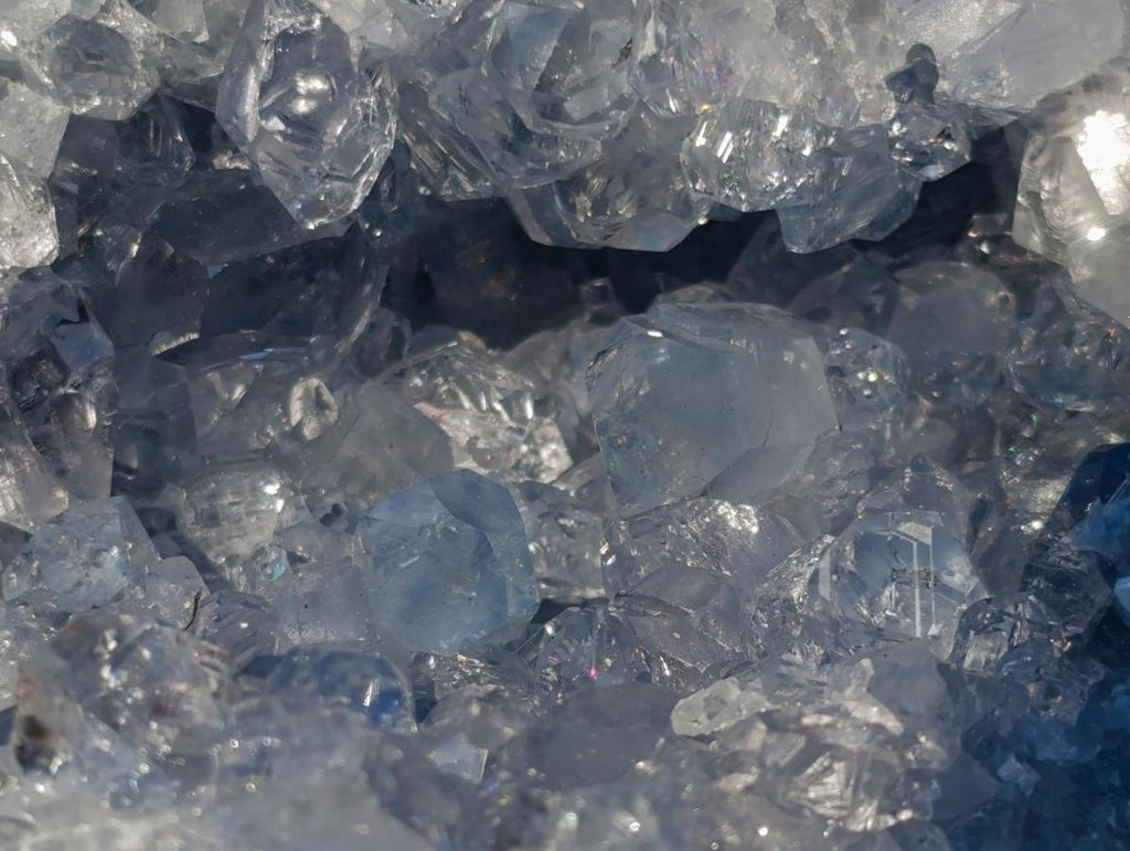 Natural Blue Celestite Geode and Specimen x 2 From Sakoany, Madagascar - Toprock Gemstones and Minerals 
