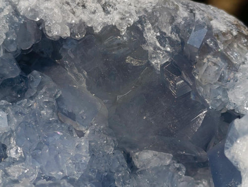 Natural Blue Celestite Geode and Specimen x 2 From Sakoany, Madagascar - Toprock Gemstones and Minerals 