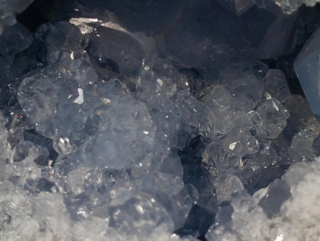 Natural Blue Celestite Geode and Specimen x 2 From Sakoany, Madagascar - Toprock Gemstones and Minerals 
