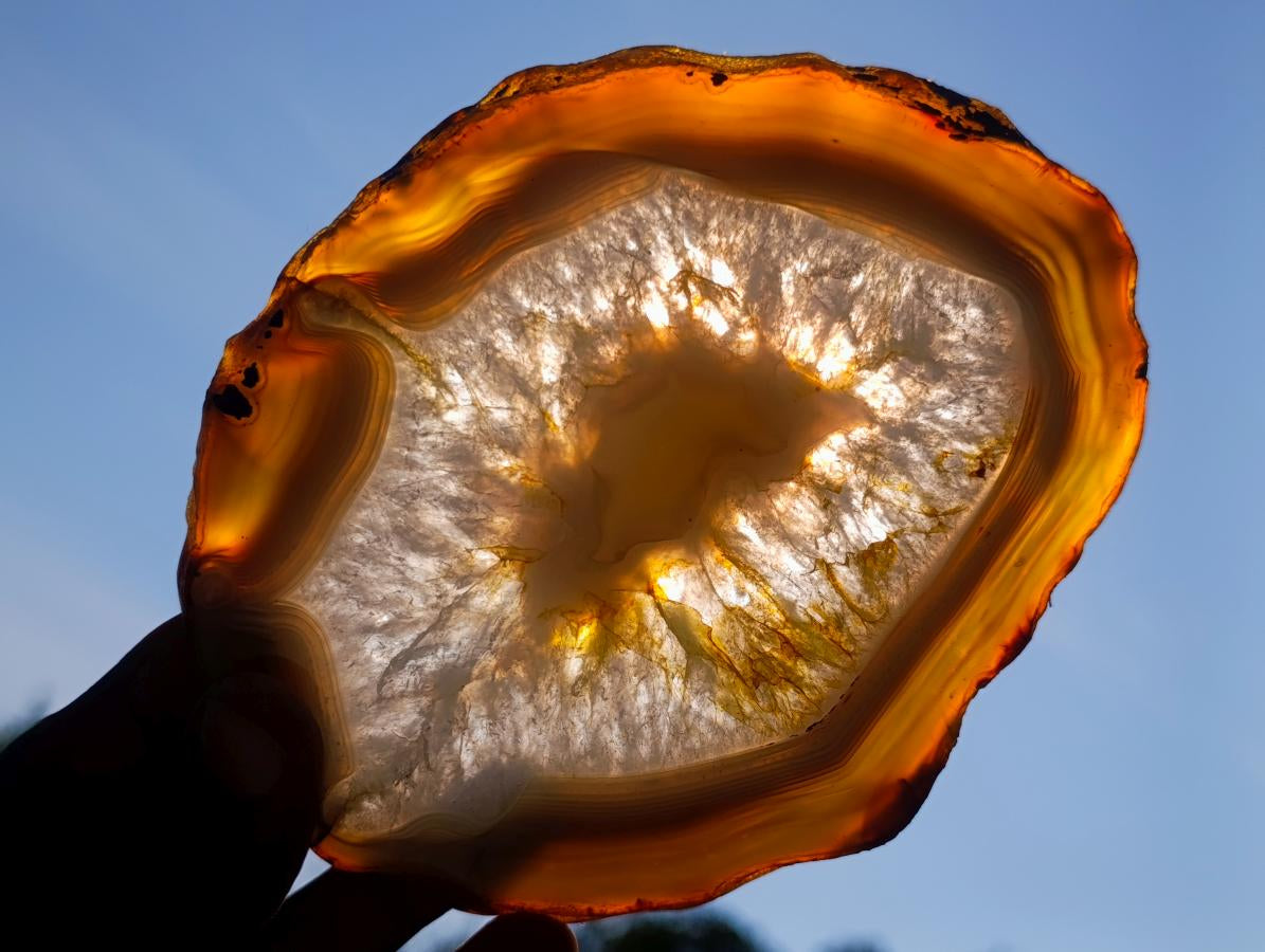 Polished Banded Agate Slices x 6 From Madagascar - Toprock Gemstones and Minerals 