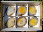 Polished Banded Agate Slices x 6 From Madagascar - Toprock Gemstones and Minerals 