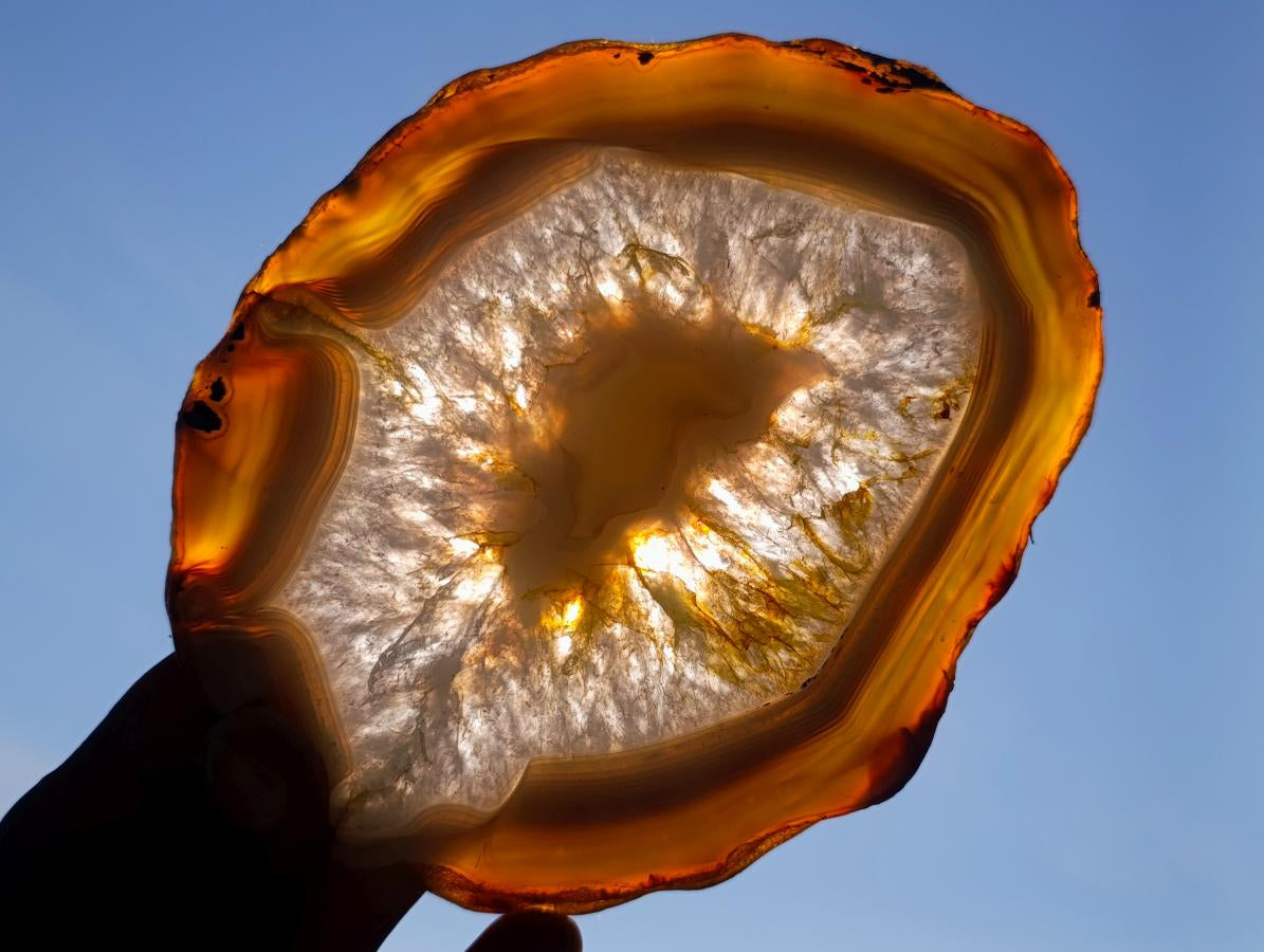 Polished Banded Agate Slices x 6 From Madagascar - Toprock Gemstones and Minerals 