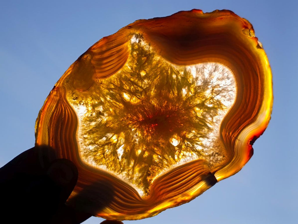 Polished Banded Agate Slices x 6 From Madagascar - Toprock Gemstones and Minerals 