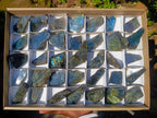 Polished One Side Labradorite Slices x 35 From Madagascar - Toprock Gemstones and Minerals 