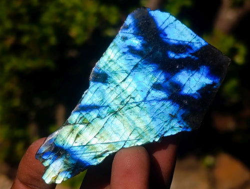 Polished One Side Labradorite Slices x 35 From Madagascar - Toprock Gemstones and Minerals 
