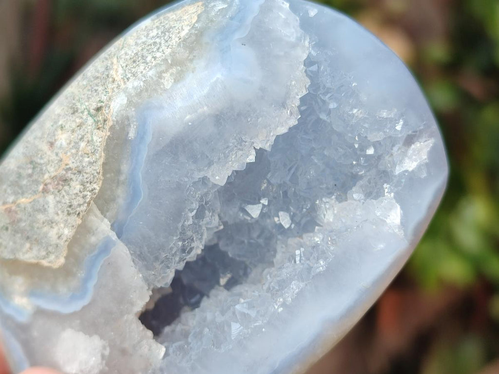 Polished Blue Lace Agate Standing Display Pieces x 6 From Nsanje, Malawi - Toprock Gemstones and Minerals 