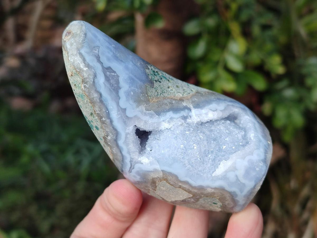 Polished Blue Lace Agate Standing Display Pieces x 6 From Nsanje, Malawi - Toprock Gemstones and Minerals 