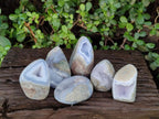 Polished Blue Lace Agate Standing Display Pieces x 6 From Nsanje, Malawi - Toprock Gemstones and Minerals 