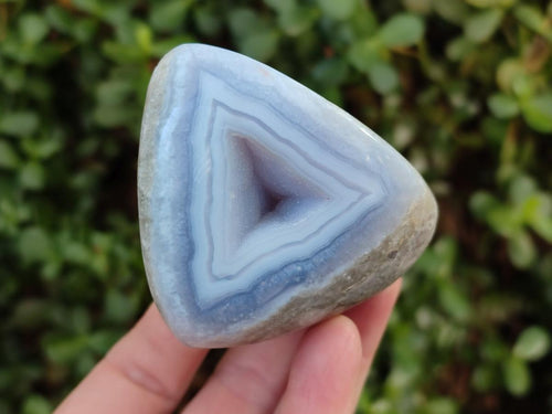 Polished Blue Lace Agate Standing Display Pieces x 6 From Nsanje, Malawi - Toprock Gemstones and Minerals 