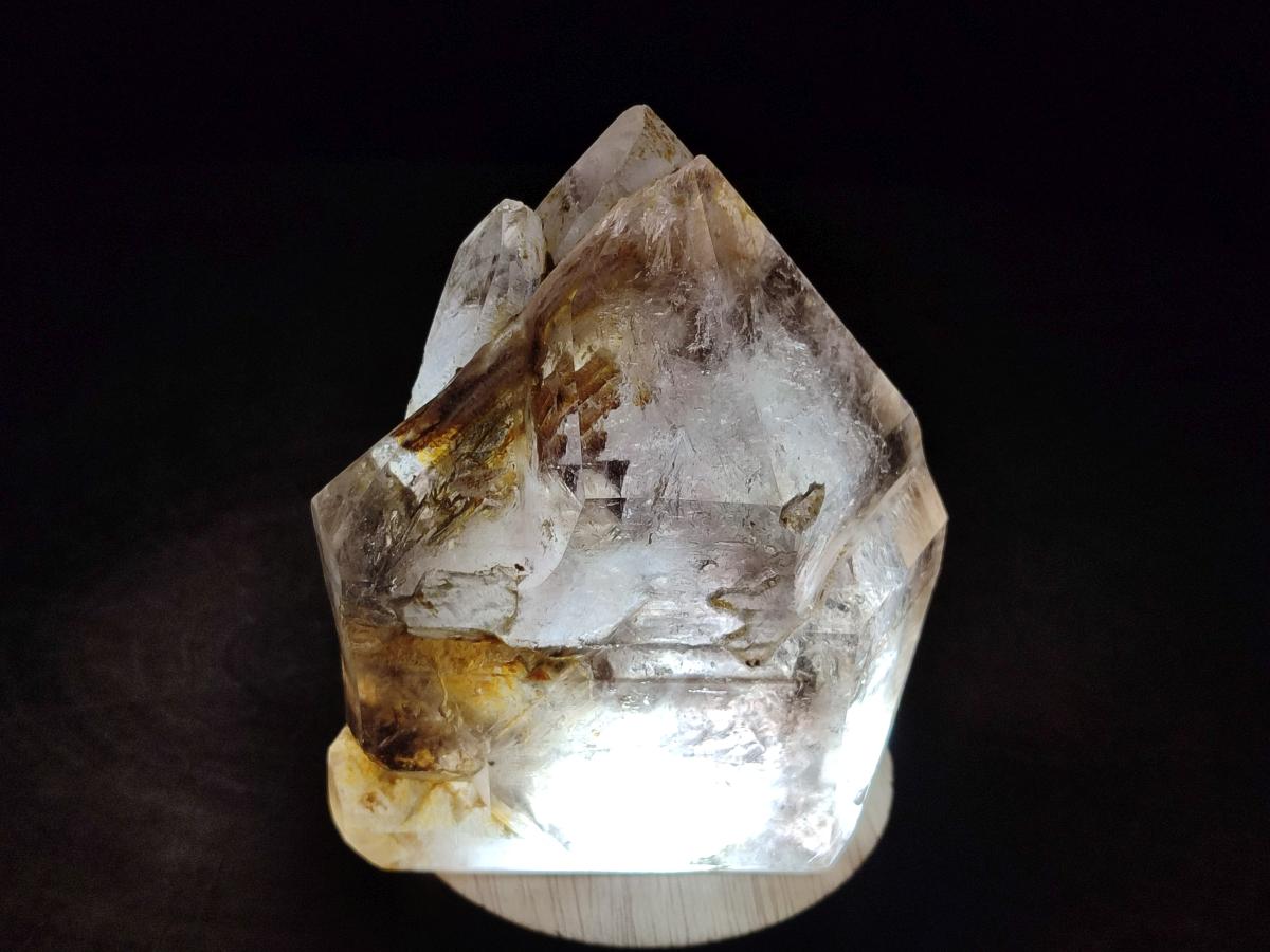 Polished Smokey and Clear Window Quartz Crystals x 3 From Madagascar - Toprock Gemstones and Minerals 