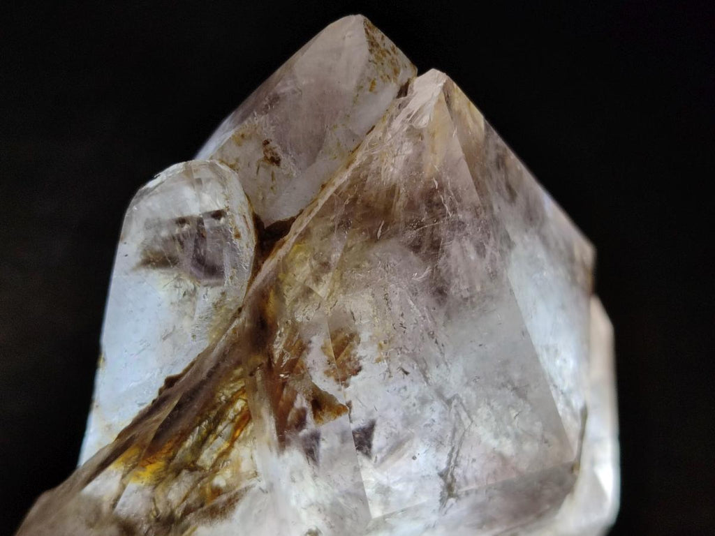Polished Smokey and Clear Window Quartz Crystals x 3 From Madagascar - Toprock Gemstones and Minerals 