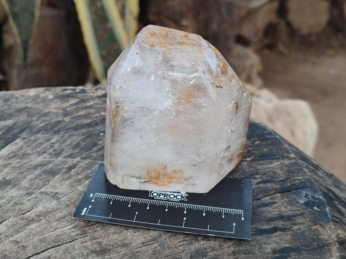 Polished Smokey and Clear Window Quartz Crystals x 3 From Madagascar - Toprock Gemstones and Minerals 