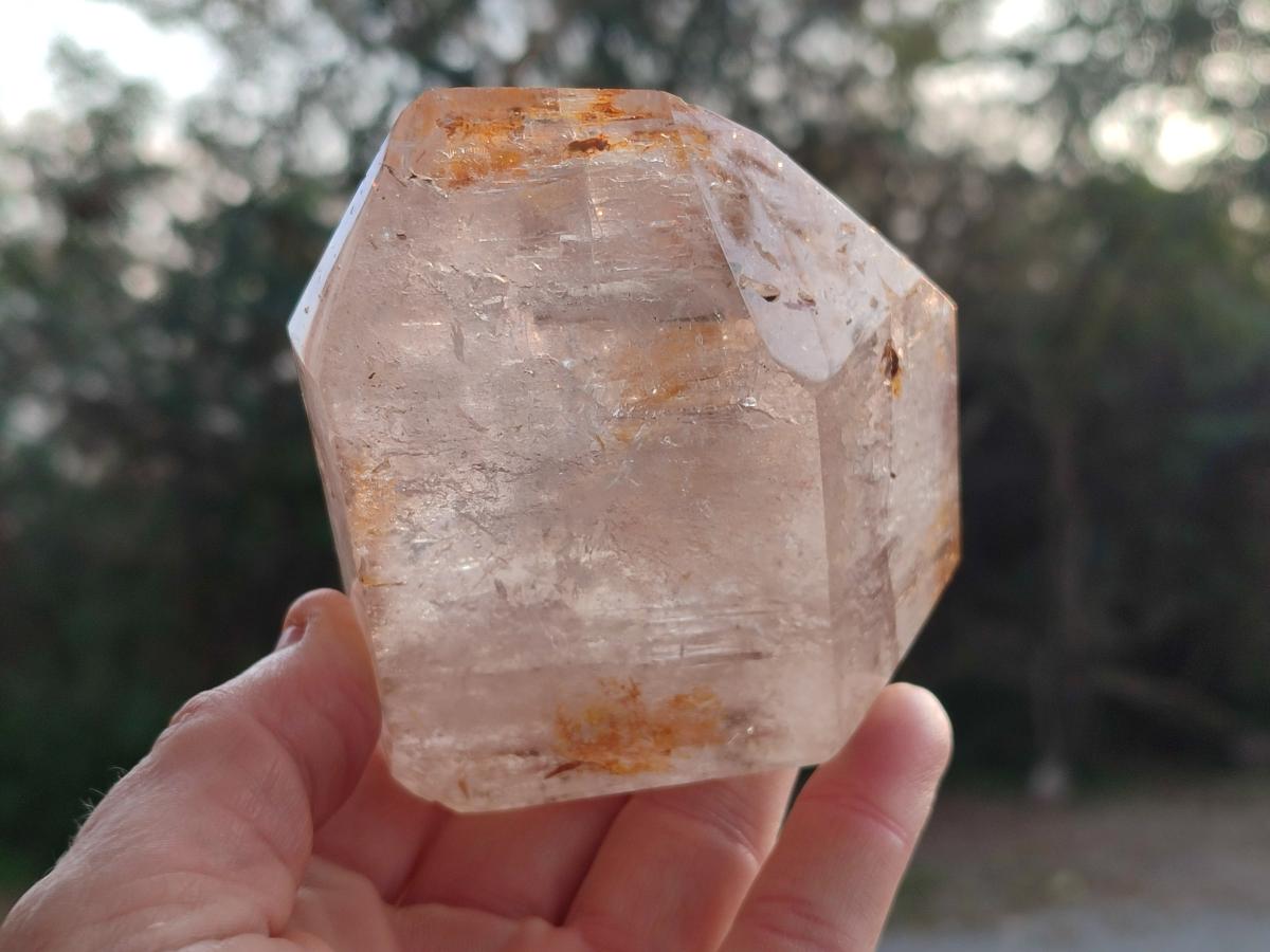 Polished Smokey and Clear Window Quartz Crystals x 3 From Madagascar - Toprock Gemstones and Minerals 