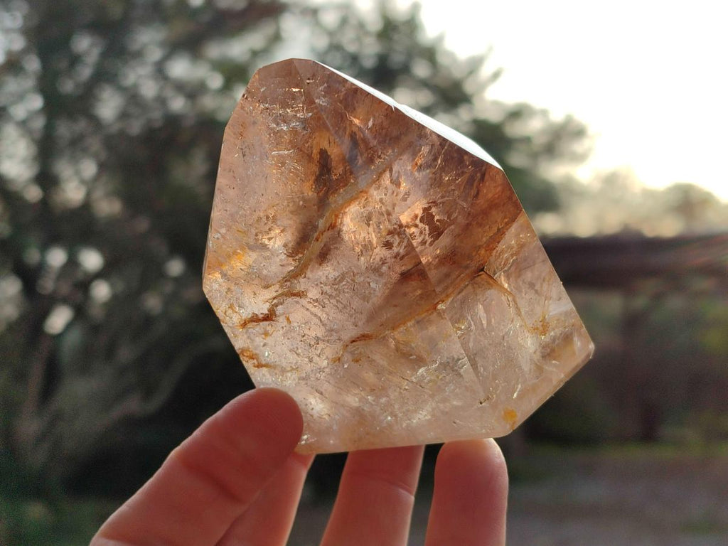 Polished Smokey and Clear Window Quartz Crystals x 3 From Madagascar - Toprock Gemstones and Minerals 