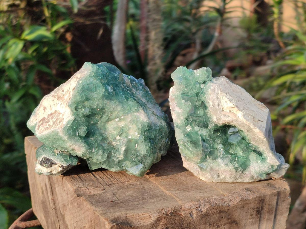 Natural Large Green Cubic Fluorite Specimens x 3 From Mandrosonoro, Madagascar - Toprock Gemstones and Minerals 
