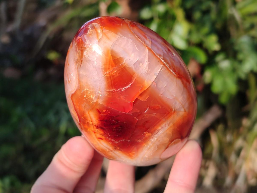 Polished Large Carnelian Agate Gemstone Egg x 3 From Madagascar - Toprock Gemstones and Minerals 